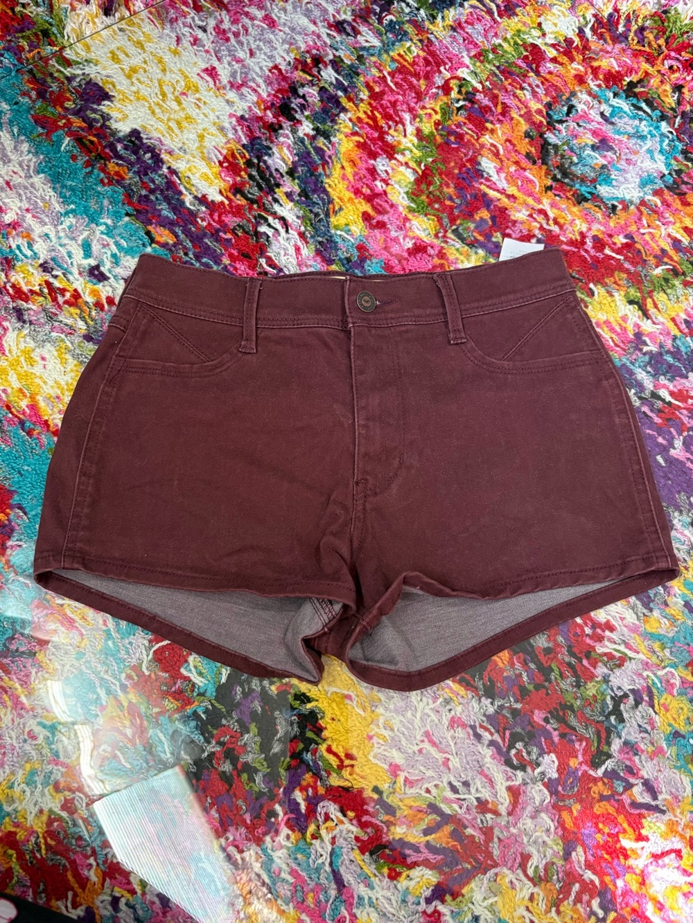 Hollister Women's High-Rise Jean Shorts - Maroon